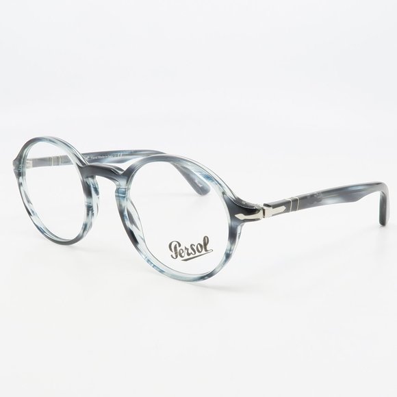 Persol 3141-V 1051 New Blue Stripe Round Eyeglasses 48mm with generic case - Picture 5 of 6